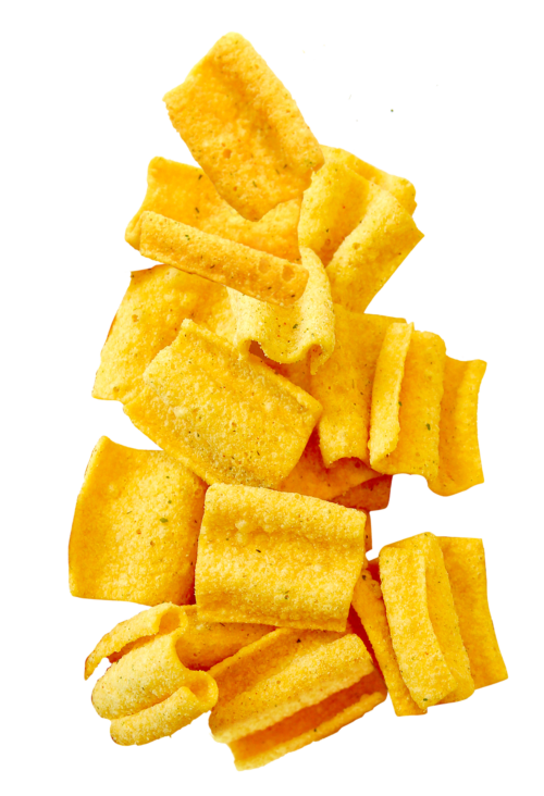 En liten hög spröda Linschips